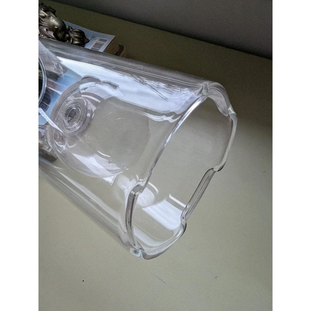 Vintage 9in Glass Oil Lamp Cylinder Hurricane‎